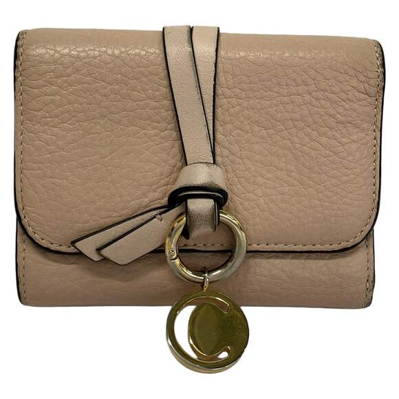 Chloé Handbags - Chloé Alphabet Small Trifold Wallet Trifold Wallet Beige Gold